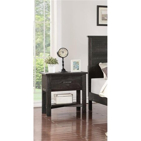 INROOM FURNITURE DESIGNS Inroom Furniture Designs B195-411 Wood Kids Bedroom Nightstand - Rustic B195-411